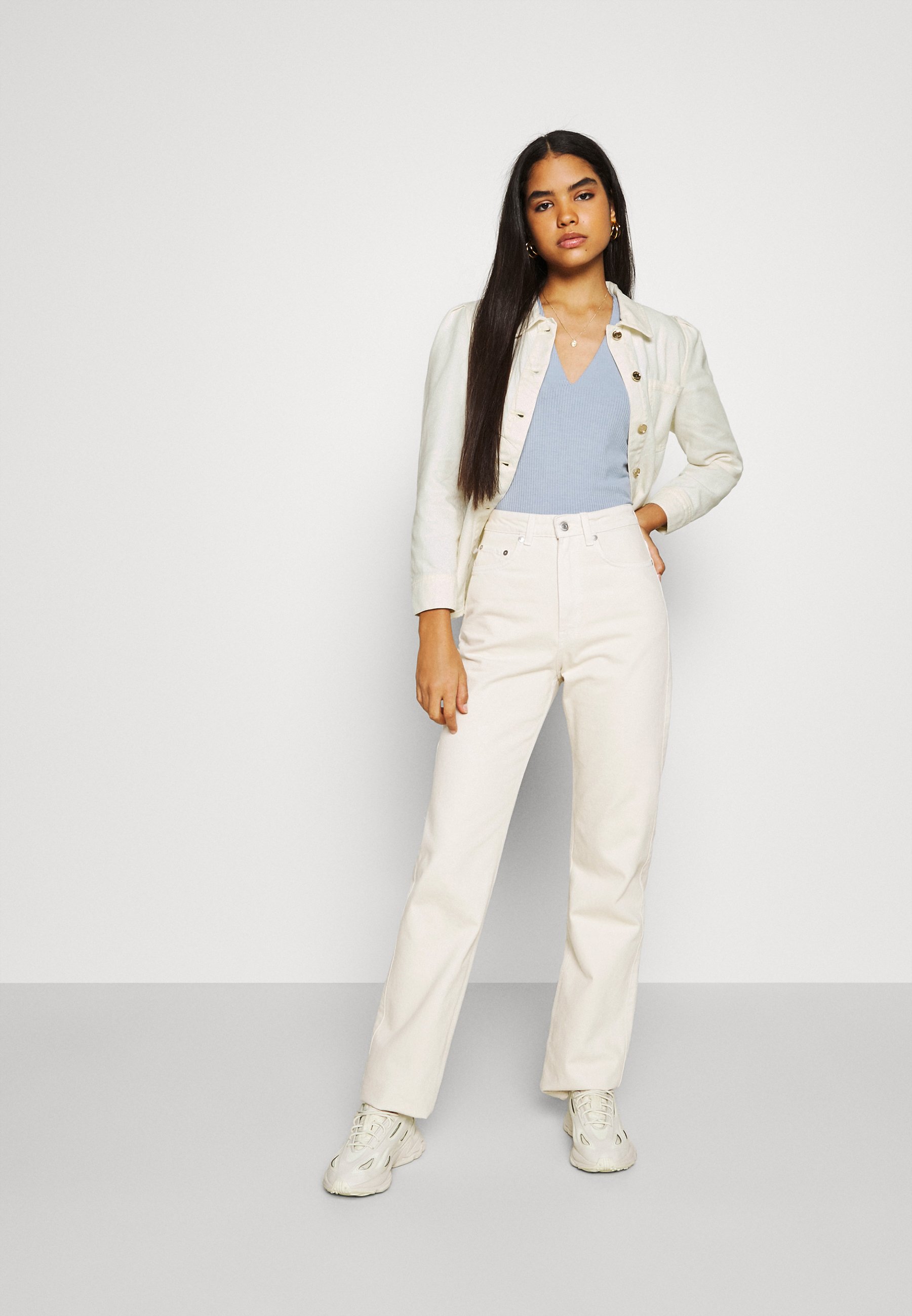 ONLY ONLMELROSE JACKET YORK - Giacca di jeans - ecru/avorio - Zalando.it