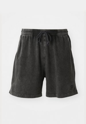 Kohlefarbene Shorts aus Baumwollmischung, mit einem elastischen Bund und einem Kordelzug sowie einem kleinen Logo auf der unteren Seite.