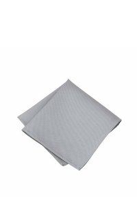 Gray textile napkin with a textured surface and subtle dot pattern, folded neatly. Material appears durable and suitable for dining use.