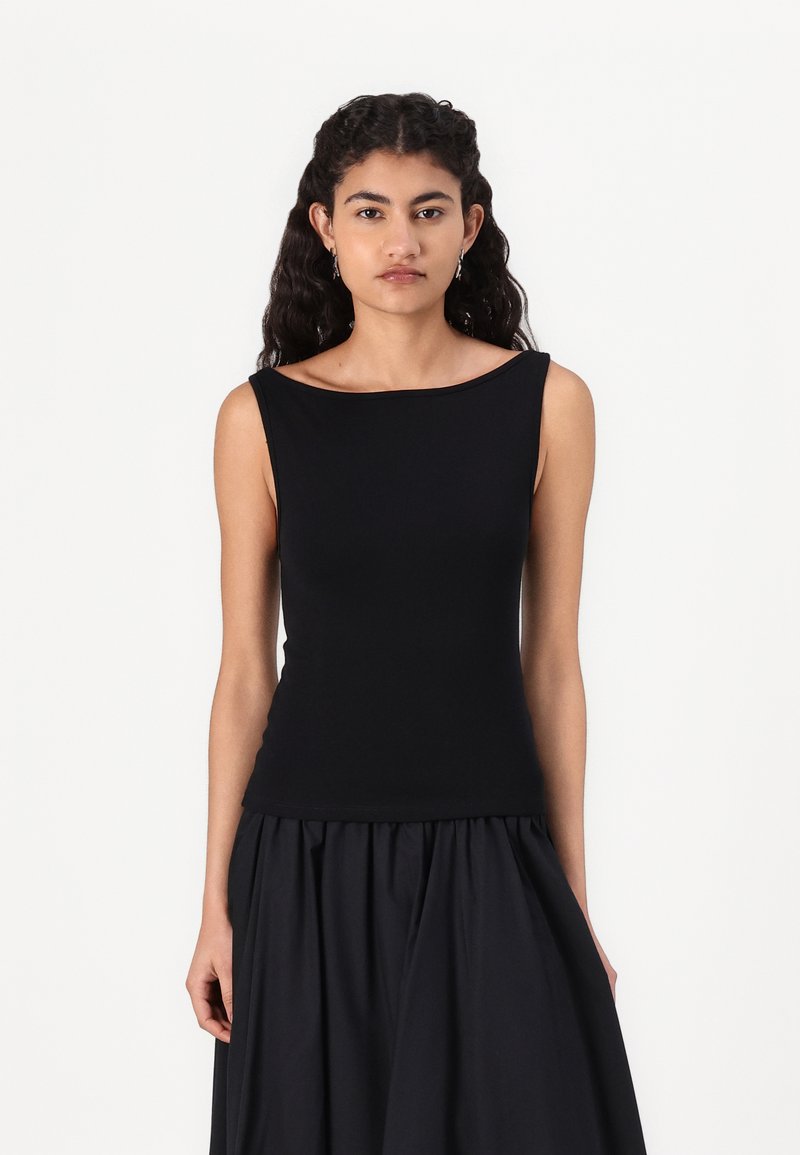 Gina Tricot - BOAT NECK TANK - Top - black, Vergroten