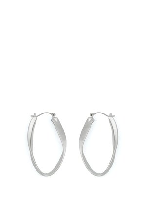 SCULPTED OVAL HOOP  - Orecchini - medium grey