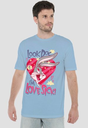 Cotton Soul, LOONEY TUNES VALENTINE'S DAY BUGS BUNNNY LOVE SICK - T-Shirt print - light blue