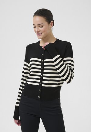 Kaffe Neuletakki - black turtledove half stripe