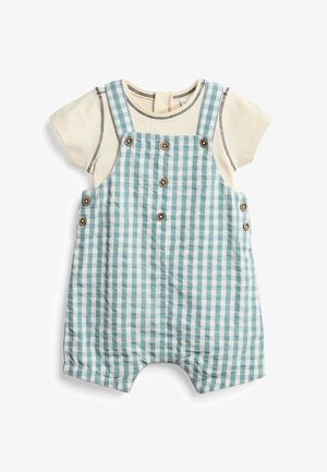 2 PIECE SET (0MTHS-2YRS) - Lacláče - baby blue check woven