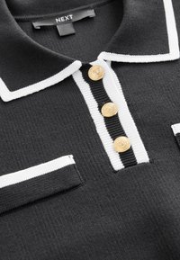 REGULAR FIT SMART COLLARED - Polo marškinėliai - black white