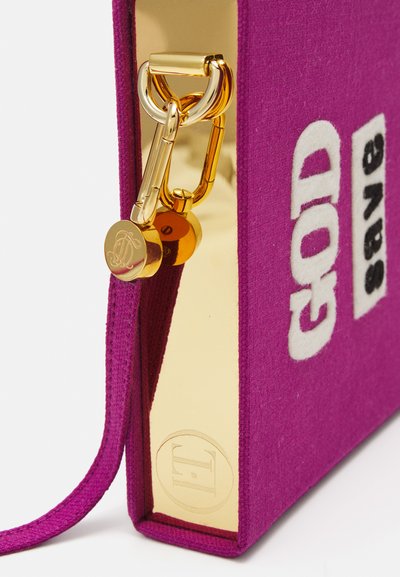 Olympia Le-Tan BOOK GOD SAVE THE QUEEN STRAPPED - Clutch - fuchsia pierre