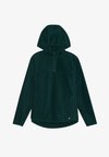 OVERSIZED FLEECE WITH ZIP AND HOOD AND THUMB HOLES - Φούτερ με κουκούλα - dark green