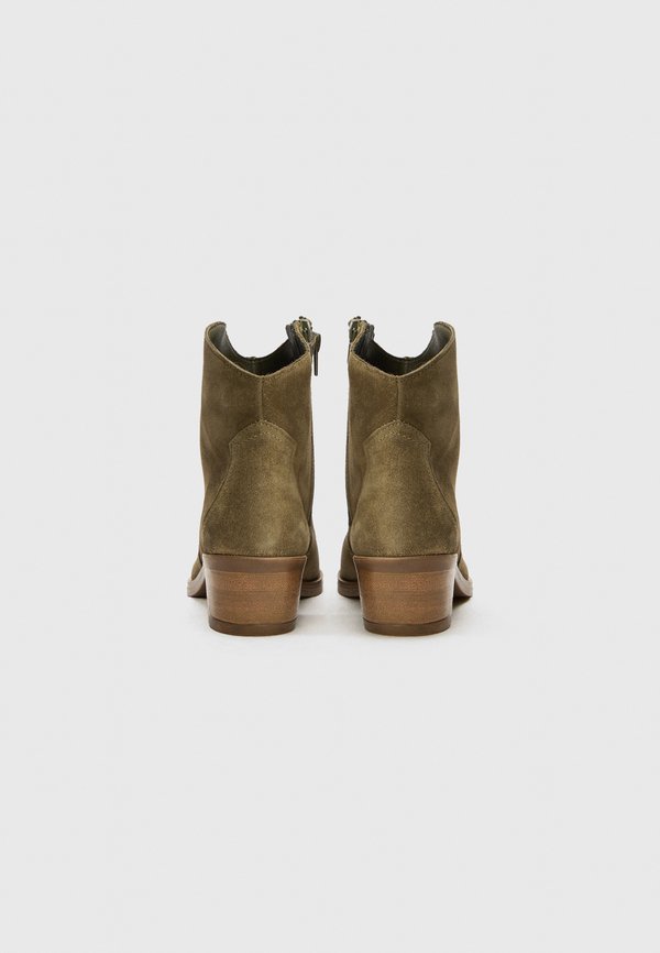 LEATHER - Cowboy/biker ankle boot - khaki2