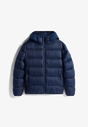 Tommy Jeans, HOODED LOGO PUFFER - Χειμωνιάτικο μπουφάν - dark night navy