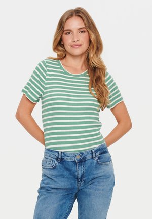 ASTER   STRIPE  - T-shirt imprimé - frosty spruce