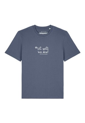 watapparel ICH ZÄHL BIS DREI UNISE
 - T-Shirt print - blue grey