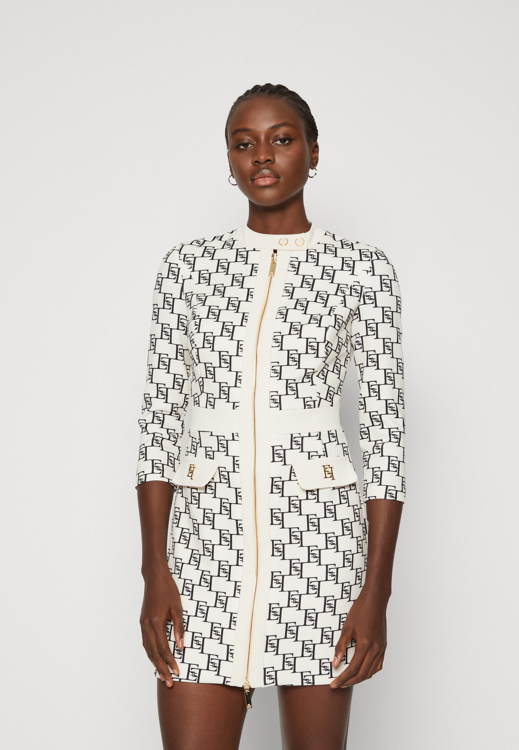 Elisabetta Franchi WOMENS DRESS - Jerseykleid - burro/nero/beige  