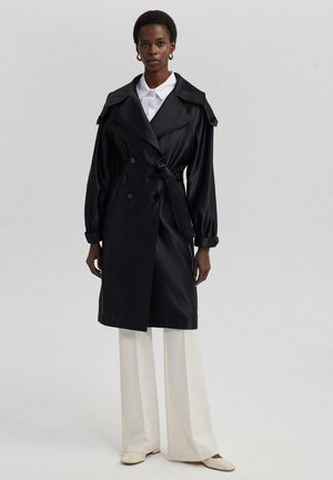 WITH WAIST DETAIL - Trench - black