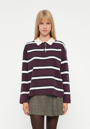 VMSABA PULLOVER - Pullover - winetasting/birch/navy
