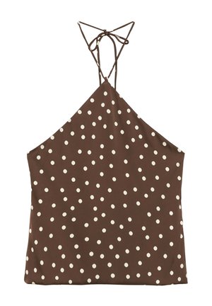PULL&BEAR, SATIN HALTER - TOP - Débardeur - brown