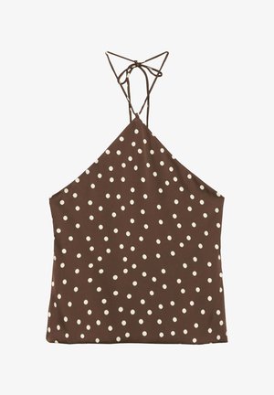 PULL&BEAR, SATIN HALTER - TOP - Débardeur - brown