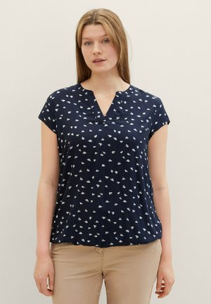 TOM TAILOR Blúz - navy minimal print