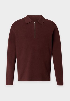 Samsøe Samsøe, GUNA HALF ZIP - Пуловер - bitter chocolate