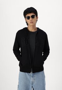 GAP HERITAGE LOGO - Felpa con zip - true black