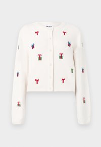 OBJTHESS SLEEVE CARDIGAN - Vest - white sand