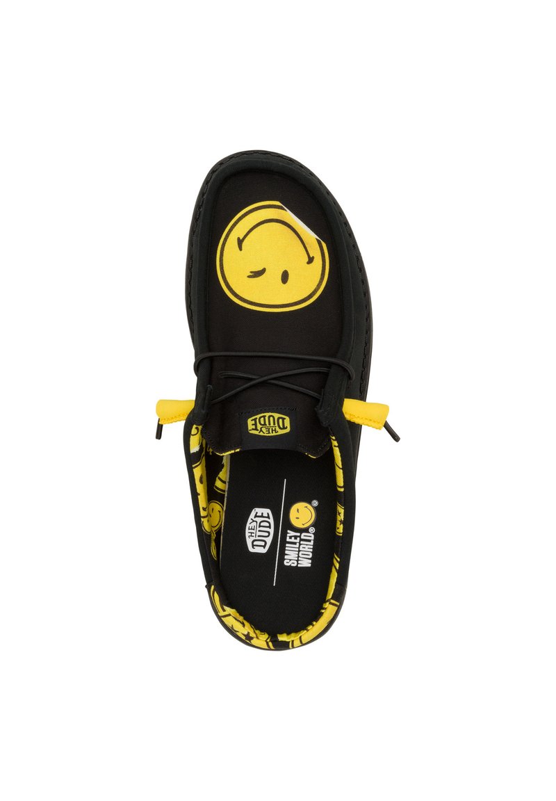 HEYDUDE Wally Slip Smiley - Clogs - Slippers - black yellow  display picture 1