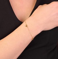 Lucardi MET 3 HARTJES - 9CT - Armband - gold-coloured