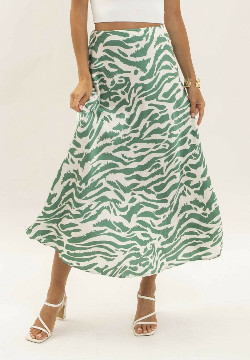 Dona x Lisa LONGUE MOTIFS ZÈBRE XORANIA - Jupe longue - vert