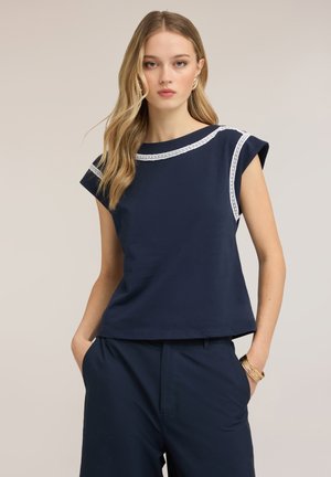 Motivi, T-SHIRT A KIMONO CON RICAMI - T-shirts print - blu