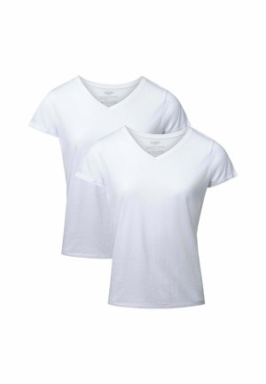 V-NECK 2-PACK - Jednoduché tričko - pure white