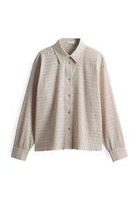 LANGARM FINNEA - Button-down blouse - soft oat
