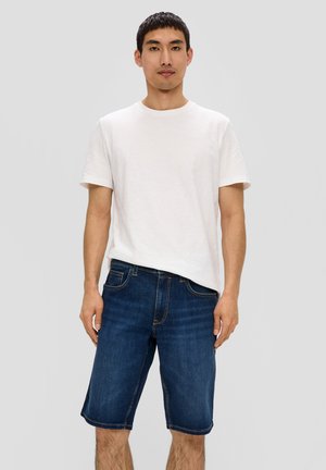 REGULAR FIT MID RISE - Jeansshort - dunkelblau