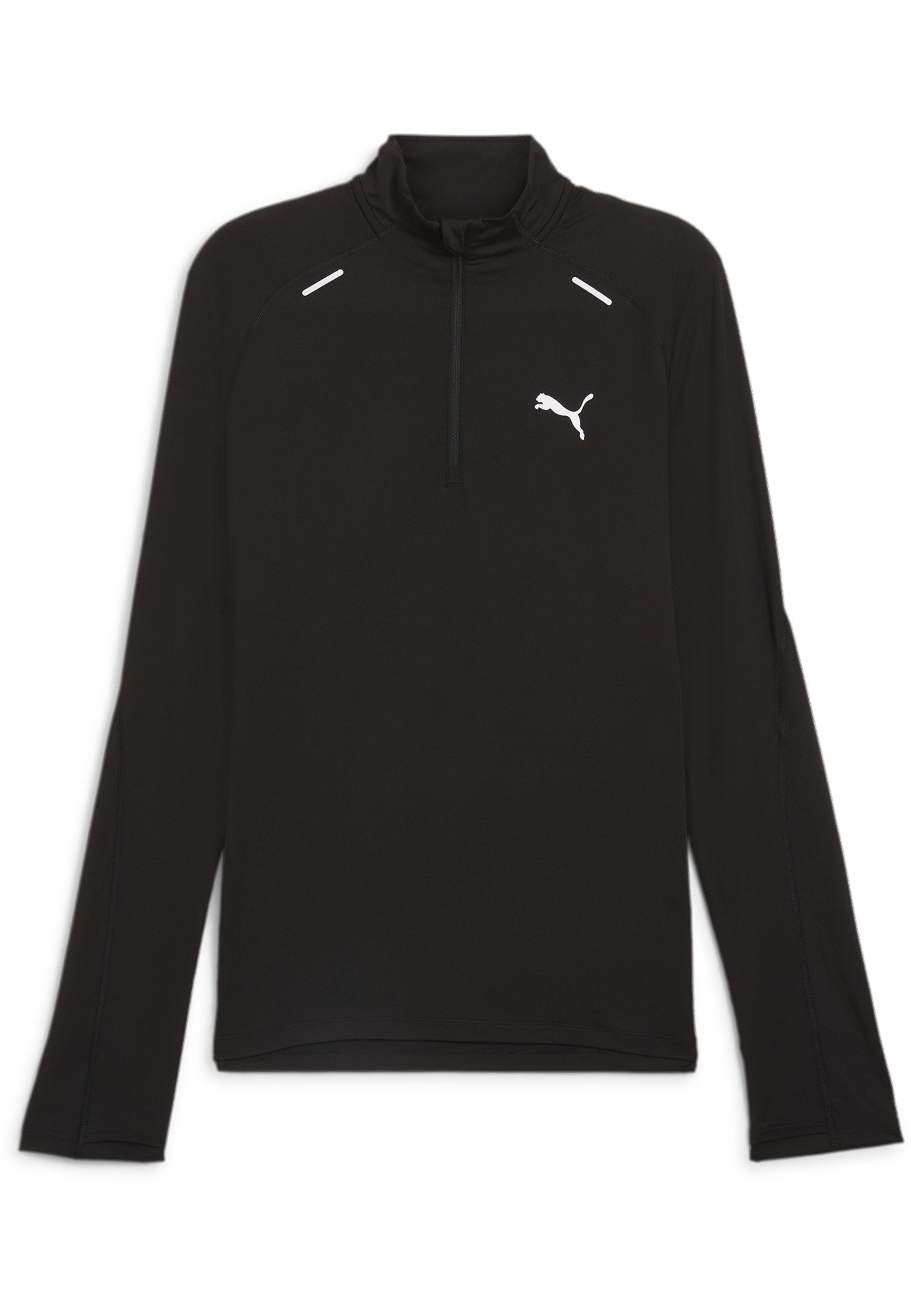 Puma RUN CLOUDSPUN 1/4 ZIP - Long sleeved top - black - Zalando