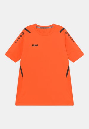 CHALLENGE UNISEX - Print T-shirt - neonorange/schwarz