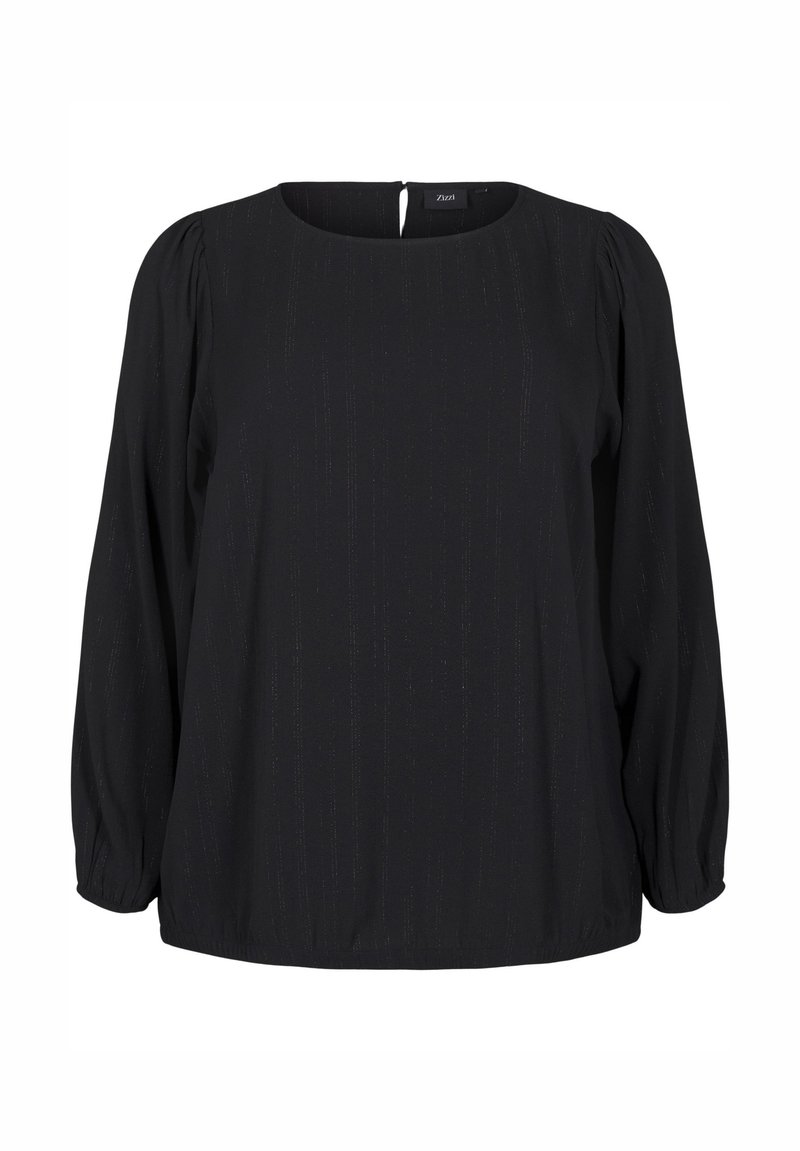 Zizzi MIT GLITZER - Bluza - black silver