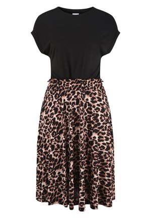 LASCANA Trikotaažkleit - schwarz-leo-bedruckt