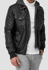 INDICODE JEANS Jacka i konstläder - black