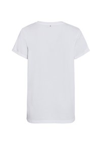 White short-sleeve T-shirt made of cotton, featuring a round neckline and a simple design with no visible patterns or accents.