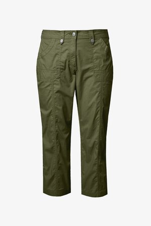 Ulla Popken, 7/8 RETROUSSABLE POCHES - Broek - khaki