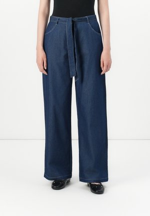 NMSERENE TIE PANT - Pantaloni - medium blue denim