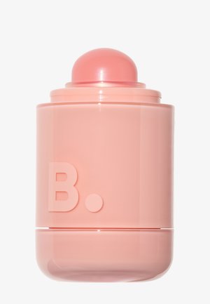 Pinkfarbener zylindrischer Deodorant-Stick mit abgerundetem Deckel und geprägtem Buchstaben „B.“ an der Seite, vor weißem Hintergrund gezeigt.