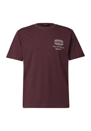 Street One MEN, T-SHIRT WITH ROUND NECK AND BACK PRINT - Printtipaita - burnt crimson red