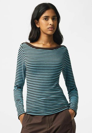 Pieces, LONG SLEEVED TOP PCSOF BOATNECK - Longsleeve - blue radiance