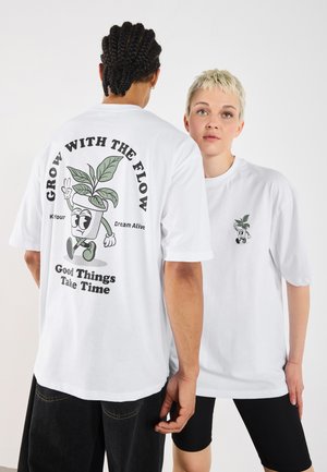 YOURTURN UNISEX - Print T-shirt - bright white