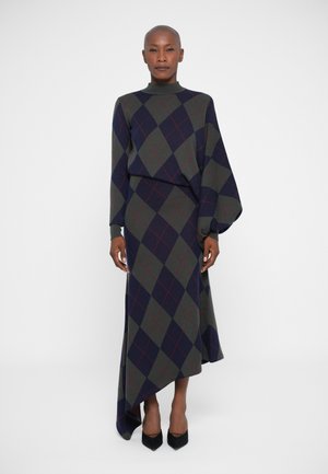 ARGYLE PATTERN DRESS - Sarafanas - navy/green