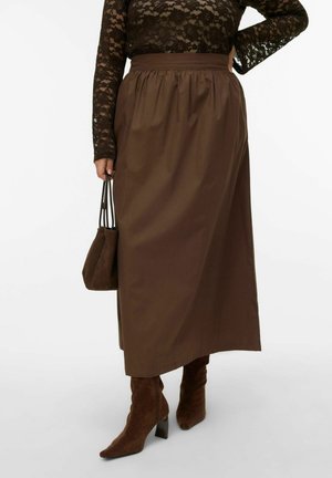 VMCCILLA HOHE TAILLE LANGER  - Jupe longue - chocolate martini