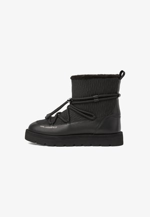 KARL LAGERFELD, THERMO LACE-DETAIL - Зимни ботуши - black lthr textile mono