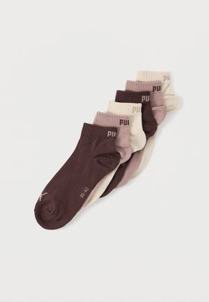 QUARTER PLAIN UNISEX 6 PACK - Sportzokni - neutral/brown