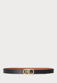 Lauren Ralph Lauren - OVAL LOGO REVERSIBLE LEATHER SKINNY BELT - Bälte - black/brown Miniatyrbild 1