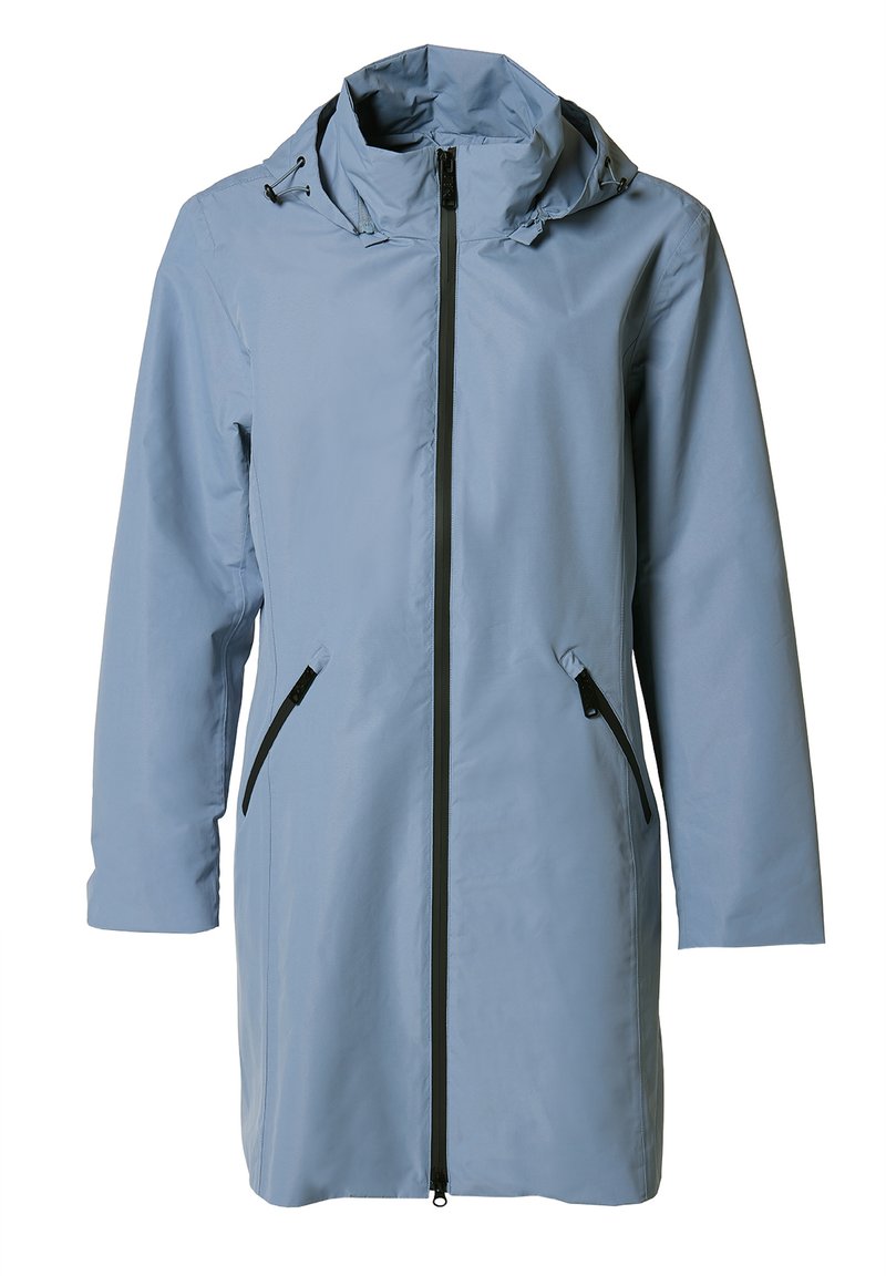 Damen Parkas | Swept by Danwear Regenjacke / wasserabweisende Jacke grey blue print/hellblau - KB16328 Damen Parkas | Swept by Danwear Regenjacke / wasserabweisende Jacke grey blue print/hellblau - KB16328