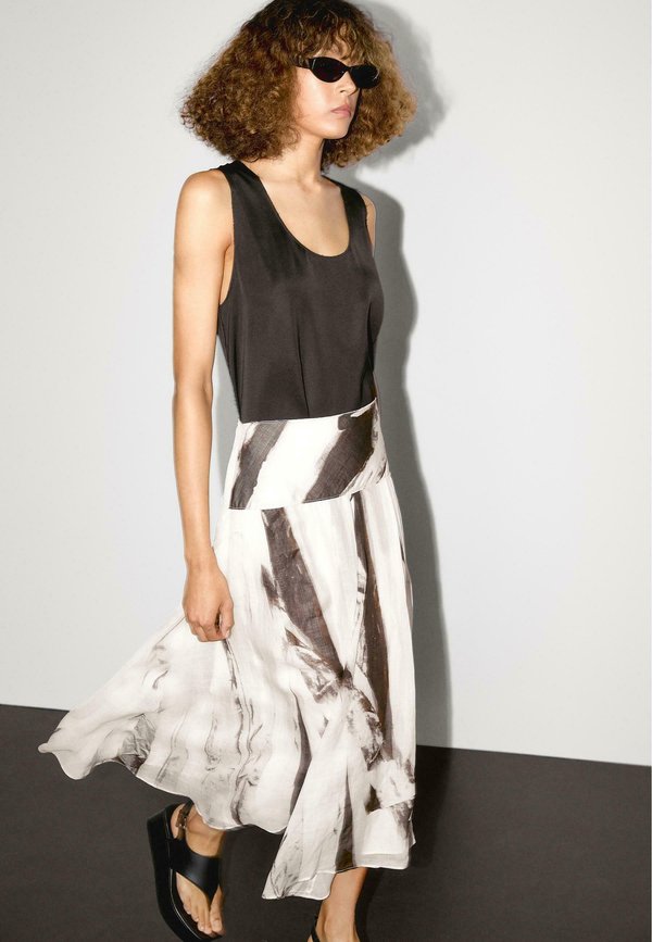 FLOWING MARBLE MIDI  - A-line skirt